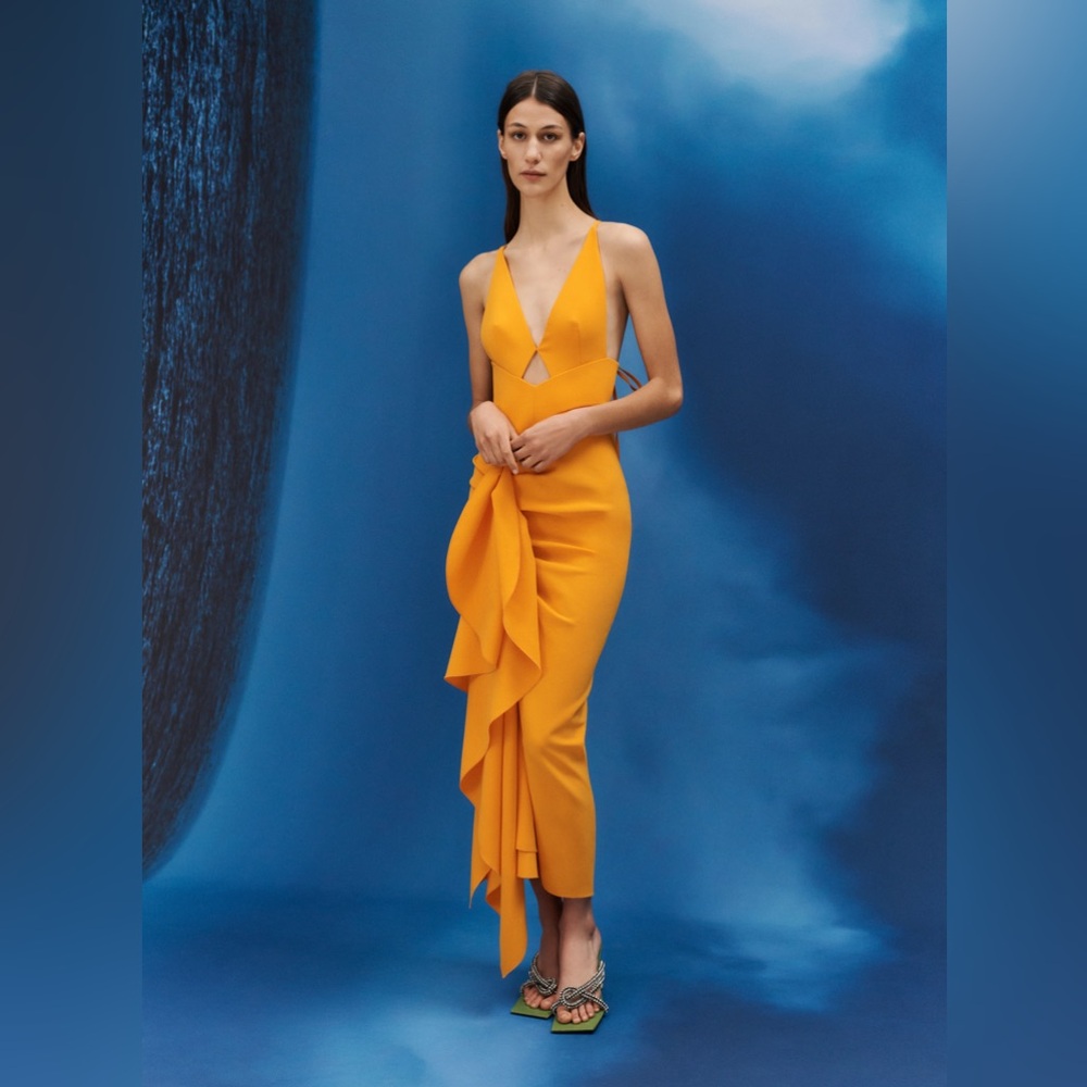 SOLACE London Cora Midaxi Dress Orange
